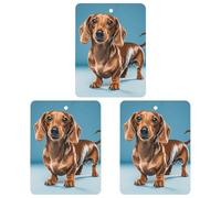 3PCS Dachshund Dog Car Air Freshener Hanging Scented Cards Cute Gray Car Fresheners Long Lasting New Cars Scents for Women Men Natural Air Freshener with Lanyard Automotive Freshies