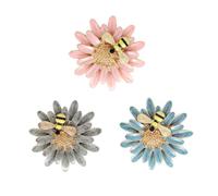 3pcs Daisy Brooch Pin Alloy Flower Jewelry for Ladies | Glossy Wear-resistant Finish, Elegant Daily Wear Style, Suited to Scarves and Gowns, Ready Gift for Her Color Random Color