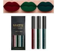 3Pcs Dark Black Blue Purple Matte Liquid Lipstick Sets - Goth Makeup - Long Lasting Matte Lipstick Lip Stain Lip Gloss Set - 24 Hour Waterproof Matt Lipsticks Set (08, 3PCS)