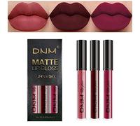 3Pcs Dark Red Purple Plum Matte Liquid Lipstick Set for Women Matte Lip Stain Long Lasting Waterproof, Burgundy Blood Blue Red lipstick, Black Cherry Maroon Gothic 24 Hours Magic Lipstick (3PCS-Set06)