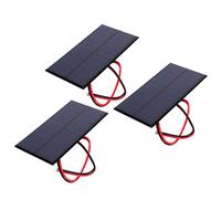 3pcs DC 6V 1W Polycrystalline Solar Panel Cell Power Module, Coated Solar Charger Panel with 30cm Cable for DIY Solar Lawn Lights, Science Projects and Small Solar