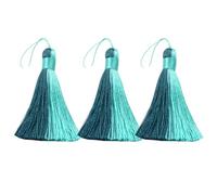 3Pcs Deep and Light Green Mini Bookmark Tassels 14cm Polyester Double Color Tassels for DIY Craft Supplies Home Decor