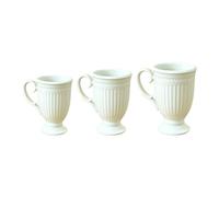 3Pcs Delicate French Royal Miniature Coffee Cup Model Figure Set Hand Painted Design for 1/12 Doll House Collection Handpainted Miniature Coffee Cup