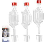 3Pcs Demijohn Airlock and Bung Set, Cider Making Fermentation Tube Kit, Clear Plastic Bubbler Air Lock, Airlocks for Home Brew, Essential Equipment for Brewing Beer, Wine, Sauerkraut,Fermenting Kimchi