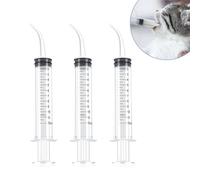 3PCS Dental Irrigation Syringe, 12ml Disposable Graduated Cleaning Oral Irrigator With Curved Tip Feeding Syringe for Tonsil Stone Removal, Oral Care, Lab, Small Pet Feeding