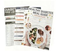 3PCS Diabetes Food List & Meal Planner - Comprehensive Diabetic Food Chart & FODMAP Guide, Meal Planner Book for Daily Meal Prep & Blood Sugar Management for Diabetics & Health Enthusiasts