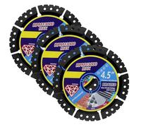3Pcs Diamond Cutting Blades for Lozlin, Multi-Purpose Saw Cutting Blades for Angle Grinder, Heavy Duty Cutting Disc for Tile, Marble, Metal & Plastic, 4.5" Stainless Steel Welded Sand, Wet or Dry Use