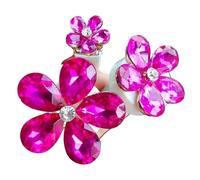 3pcs Diamond Drill Crystal Flower Car Air Outlet Perfume Clip Freshener Auto Interior Jewelry Accessories Girl Gift(Rose red)