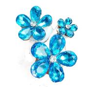 3pcs Diamond Drill Crystal Flower Car Air Outlet Perfume Clip Freshener Auto Interior Jewelry Accessories Girl Gift(Light Blue)