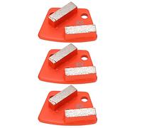 3Pcs Diamond Grinding Shoes Trapezoid, Concrete Aggreesive Cutting Tools, Industrial Hardware Abrasive with 2 Long Teeth Tangerine 60#, High Performance Diamond Grinding Block for