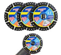 3Pcs Diamond Multi-Purpose Saw Blades 115mm/4.5", 1.2mm Ultra Thin Angle Grinder Discs for Dry/Wet Cutting Porcelain, Tile, Concrete, Stone, Marble & Metal