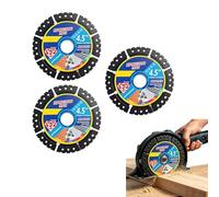 3Pcs Diamond Multi-Purpose Saw Blades, 115mm/4.5" Super Thin Tile Cutting Disc, Heavy Duty Angle Grinder Discs Dry/Wet Cutting for Cutting Granite Marble Concrete Tiles, Steel