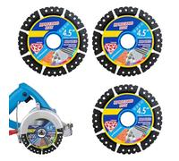 3Pcs Diamond Multi-Purpose Saw Blades, 115mm Diamond Cutting Disc, Brazed Multifunctional Saw Blade for Angle Grinder, Suitable for Tile, Porcelain, Wood & Metal Cutting, Ideal for DIY Enthusiasts & P