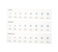 3pcs Diamond Size Measuring Ruler with Etched Guide