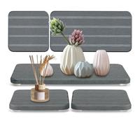 3PCS Diatomite Drying Tray Set, Fast Water Absorbing Stone Coaster for Kitchen Sink & Bathroom, Includes 8x4 & 4x4 inch Pads for Soap, Sponge, Toothbrush, Keeps Countertop Dry (Dark Gray)
