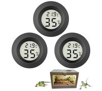 3Pcs Digital Humidity and Temperature Meter Mini Hygrometer Thermometer for Reptile Terrariums Greenhouse Baby Room Indoor Use