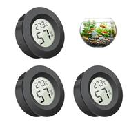 3PCS Digital Hygrometer Thermometer, Round LCD Hygrometer Black, High Accuracy Indoor Temperature & Humidity Meter Monitor for Living Room Office Mini & Compact, Celsius/Fahrenheit Conversion