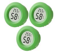3Pcs Digital Hygrometer Thermometer Round LCD Temperature Humidity Monitor for Greenhouse Home Office Babyroom Basement Christmas New Year Gifts(Black) (3Pcs Green)
