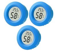 3Pcs Digital Hygrometer Thermometer Round LCD Temperature Humidity Monitor for Greenhouse Home Office Babyroom Basement Christmas New Year Gifts(Black) (3Pcs Blue)