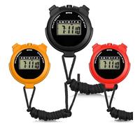 3Pcs Digital Sports Stopwatch Timer | Large Display Lap & Split Timer with Calendar & Alarm | Referee Watch for Running, Swimming & Fitness Training