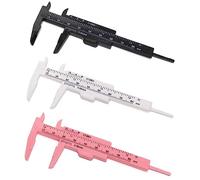 3PCS Digital Vernier Caliper - Double Scale Plastic Metric & English for Jewelry, Carpentry, Office, Garage & Students (80mm)