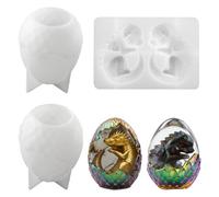 3Pcs Dinosaur Egg Resin Molds, Dragon Eggs Silicone Mold Resin Casting, Easter Egg Animal Cartoon Epoxy Mold, Crystal Statue for DIY Craft Home Decorations