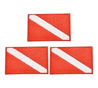 3pcs Diving Flag Embroidered Patch Iron on Patches Backpack Diver Badge Flag Patch Souvenir DIY Accessories