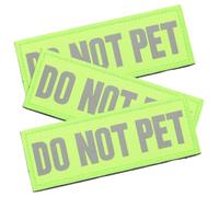 3pcs Do Not PET Reflective Service Dog Patch with Hook and Loop | Embroidered Nylon Badge, Light Green Finish, for Vest and Jacket Use, Look, Early Morning Events