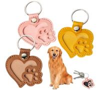 3PCS Dog Cat Paw Print Leather Keyring,Pet Hair Keepsake Keychain Set,Personalized Pet Memorial Gifts,Plush Keychain for Hair Storage,Pet Memorial Gifts for Dog & Cat Owners,Paw Print Kit for Dogs