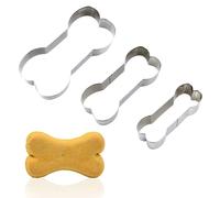 3Pcs Dog Cookie Cutters, Bone Shaped Cookie Cutter, Dog Biscuit Cutter Set 3 Various Size Large/5.2 Inches, Medium/4.5 Inches, Small/3.9 Inches