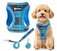 3Pcs Dog Harness and Lead Set, Step-In Dog Harness, Adjustable No Pull Puppy Vest, Reflective Dogs Harnesses, Breathable Mesh Small Pet Harnesses for Walking Training Outdoor