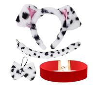 3pcs Dog Headbands, 1pc Velvet Choker, Dalmatian Ears, Ear Headband Set, Kids Dog Clothing, Dalmatian Ear Headband, Dalmatian Clothing