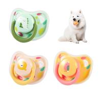 3pcs Dog Pacifiers, Silicone Puppy Kitten Calming Pacifier Cute Dog Pacifier Chew Toy Pacifier Dog Toy for Small Dogs Cats (3 Colors)