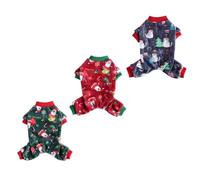3pcs Dog Pajamas Coral Fleece 4 Legs Pet Clothes for Cold Days