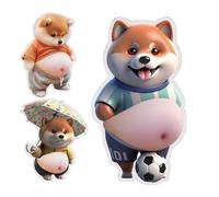 3Pcs Dog Squeeze Belly Stickers, 11x7cm Cute 3D Decorative Decals, Cute Textured Designs, Offering Playful Decoration for Phone Cases Scrapbooks Planners Journals Perfect for Kids Girls Teens Adults