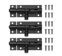 3Pcs Door Lock Bolts, 2 Inch Shed Door Tower Bolt, Latch Slide Barrel Doors Bolt, Heavy Duty Black Doors Bolts, Security Lock Latch with Screws for Bathroom Toilet Sheds(Size:2inch)