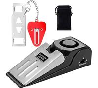 3Pcs Door Stop Alarm & Portable Door Lock, Adjustable Non-Slip Wedge Door Stopper Alarm with 120dB Alert, Dual Protection Door Jammer Kit for Home Hotel Travel Security Personal Protection