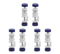 3pcs Double Boss Head Clamp Right Angle Cross Connector for Lab Stands | Dual Thumbscrew Design, Threaded Rod Holder, Blue Knob Controls, Supports Retort Rods during Chemistry Experiments