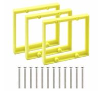 3PCS Double Gang Receptacle Electrical Outlet Box,with 12 Screws(Yellow)