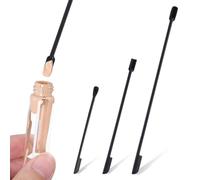 3pcs Double Head Mini Silicone Spatula, Small Silicone Spoons and Spatula Jar Scraper, Reusable Narrow Bottle 3 Sizes for Jam Jar, Cosmetic Bottles, Narrow Can and Thin Bottles(Color:Black)