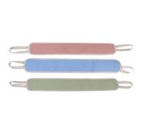 3pcs Double Sided Back Scrubber Bath Exfoliator Washer Long Strap | Polyester Cotton, Lengthened Thickened Build, Two Ring Pull Loops, Bathing Use, Cleaning Back Random Color