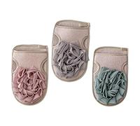 3Pcs Double Sided Bathing Gloves Exfoliating Mitts for Shower Gentle Skin Scrubbing Body Cleaning Tool for Smooth Skin Care