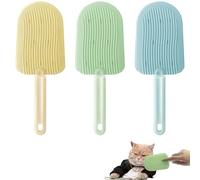 3Pcs Double Sided Cat Grooming Brush Set - Pet Hair Remover & Massage Brush for Cats, Washable Silicone Cat Comb for Short Haired Cats Perfect for Removing Loose Fur and Detangling