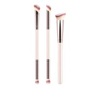3Pcs Double Sided Eye Brush Kit Concealer Eyeshadow Blender Brush Daily Eye Make Up Cosmetic Tools,Milk tea,3PCS