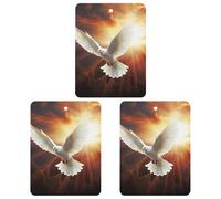 3PCS Dove Sun Art Car Air Freshener Hanging Scented Cards Cute White Car Fresheners Long Lasting New Cars Scents for Women Men Natural Air Freshener with Lanyard Automotive Freshies