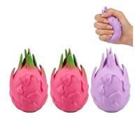 3pcs Dragon Fruit Squishy, Fruit Squishy, Squishys, Stress Relief and Focus Enhancement Tool, Two Pink and One Colour Changing Varieties, Portable Design for Office and Home Use