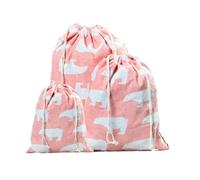 3pcs Drawstring Cotton Linen Storage Bag Gift Candy Jewelry Organizer Makeup Cosmetic Coins Keys Bags for Laundry, Travel(Color-10,M)