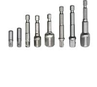 3Pcs Drill Socket Adapter Impact Drill Extension Drill Bits Bar Socket Adapter 1/4 3/8 1/2 Size Hex Shank Square Head Drill Bit(8PCS)