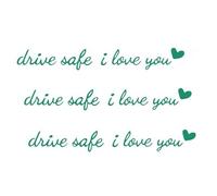 3PCS Drive Safe I Love You Mirror Sticker, Car Accessories Vinyl Rearview Mirror Decal Decor, Self Affirmations Decal,Cute Auto Decals Valentines Day Gifts for Her, Him (Green)