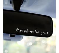 3pcs Drive Safe We Love You Mirror Sticker, Car Rearview Mirror Decal Safe Driving Stickers Funny Auto Vinyl Window Decals for Men Women (White)
